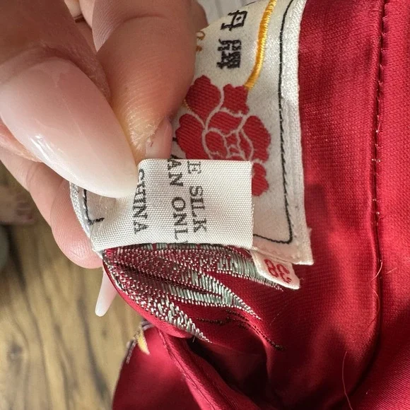 VTG PEONY BRAND Shanghai China Silk Jacket Blazer Asian Kimono Reversible Sz MED - Picture 5 of 14